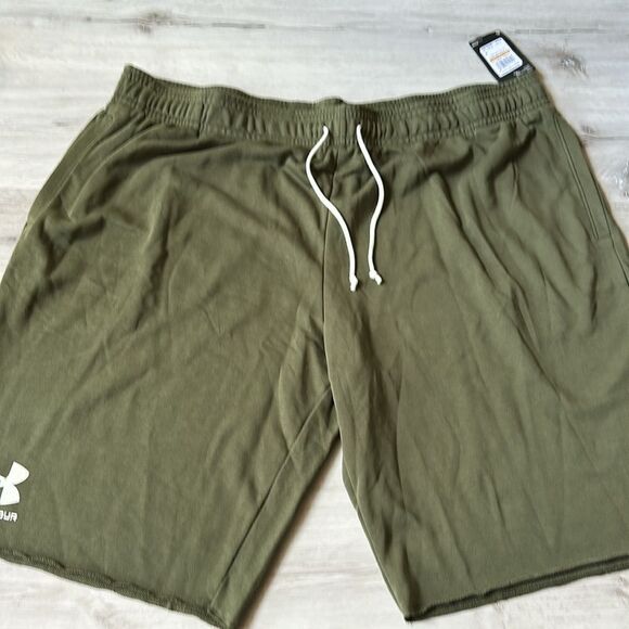 UNDER ARMOUR Men's UA Rival Terry Shorts 4XLT Green NWT‎ - Picture 6 of 8